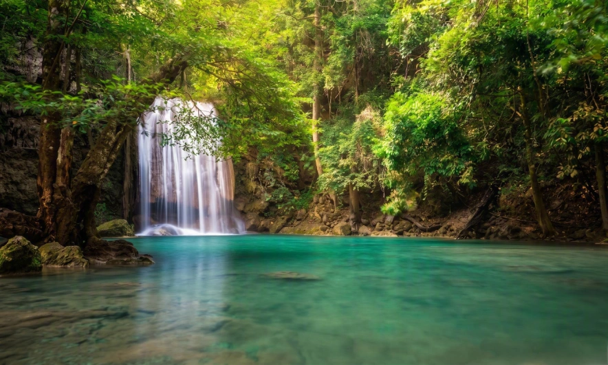 Erawan Waterfall option on a private Kanchanaburi day trip